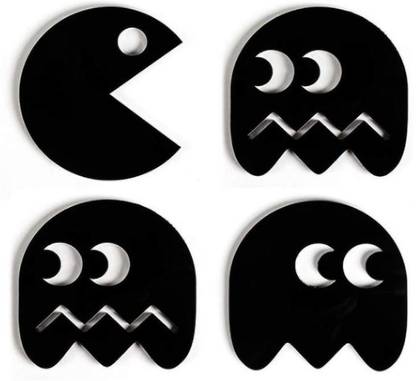 jai paras engravers Round Reversible Acrylic Coaster Set