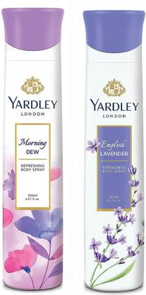 Yardley London Morning Dew and English 150ML Each (Pack of 2) Body Spray  -  For Women