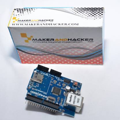MAKER AND HACKER Ethernet Shield Wiznet W5100 for Arduino with Memory card slot Micro Controller Board Electronic Hobby Kit