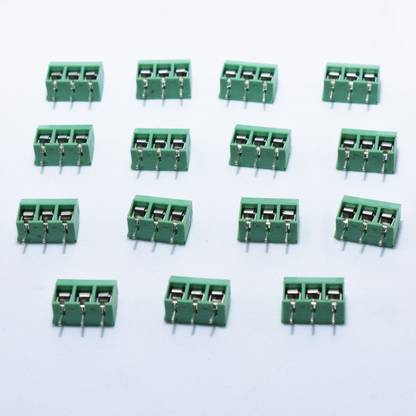 MAKER AND HACKER 20 Pcs 3 PIN PCB Mount Screw Terminal Block Connectors - Green Electronic Components Electronic Hobby Kit