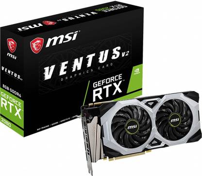 MSI GeForce RTX 2080 VENTUS 8G V2 GDDR6 8 GB NVIDIA Chipset 256 bit 1710 MHz Graphics Card