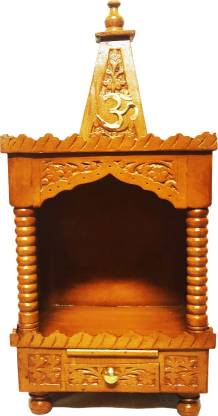 Motorik 100% solid wooden mandir or temple for home (12 inch width) Solid Wood Home Temple
