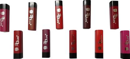 3d-लिप्स 3D Lips Matte Mini Lipstick Pack of 10 pc