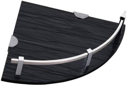 NEW WARE Stylish Acrylic Wall Mount Bathroom Corner Shelf/Wall Shelf Corner/Living Room Corner Shelf Multipurpose High grade quality (Size - 11x11 Inch) (Black Colour) Acrylic Wall Shelf