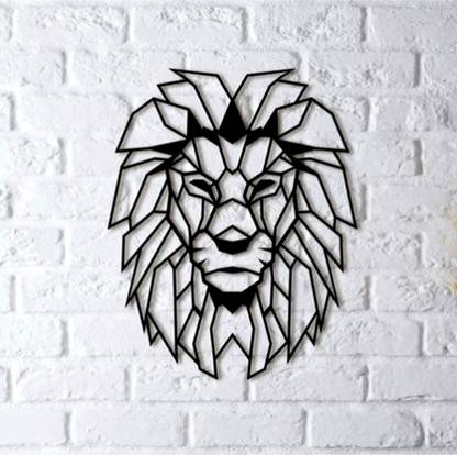 Navigate Fire The 3D Wall Art Lion Wall Art 92(Black)