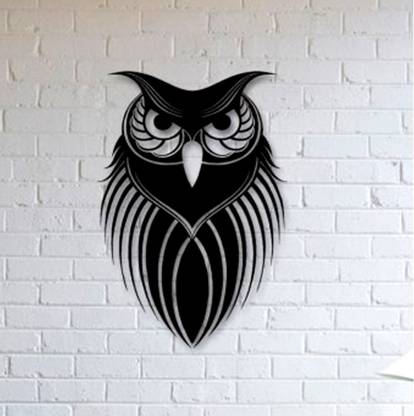 Wideheavel 3D Wall Art OWL WALL ART 113(Black)