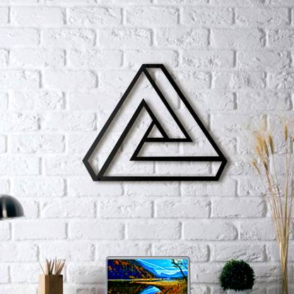 SHOKARSH The 3D Wall Art Triangle Illusion 152(Black)