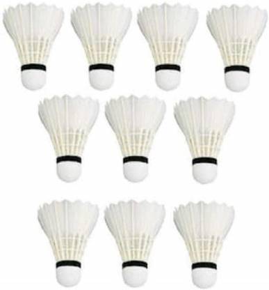 NT Traders All-Round Badminton Shuttlecocks White Feather Shuttle  - White