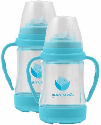 Green Sprouts Glass Sip 'N Straw Cup,4 Ounce,2 Pack: Light Aqua