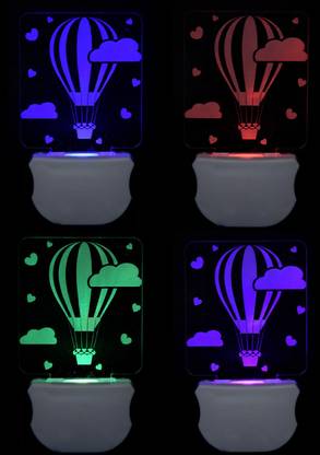 Krishna Enterprises Hot Air Balloon 3D illusion Led Night Lamp comes with 7 Multicolor(PO4) Night Lamp