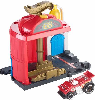 HOT WHEELS Downtown Fire Station Spinout Vehicle Playset [Cat_5938]