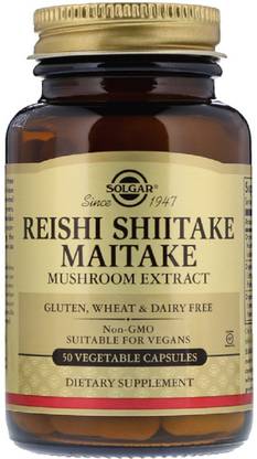 Solgar Reishi Shiitake Maitake Mushroom Extract, 50 Vegetable Capsules