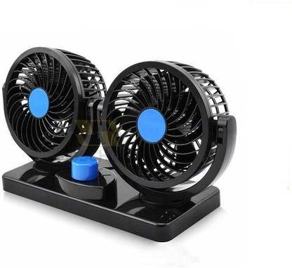 Woschmann 12V DC Electric Car Fan for Dashboad 360 Degree Rotatable Dual Head Car Auto Powerful 2 Speed Cooling Air Fan Car Interior Fan