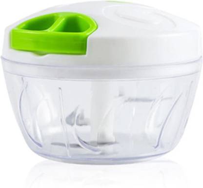 little monkey MINI Handy Chopper, Veggie Food Dicer with 3 Blades for Easy and Comfortable Chopping of Fruits and Vegetables by Pull Cord Technology with Strong Plastic Material (GREEN) Vegetable & Fruit Chopper