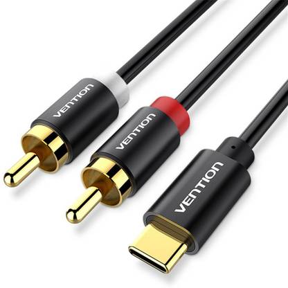 VEnTIOn Stereo Audio Cable 1.5 m Braid USB Type C to 2 RCA Audio Cable Type-C RCA Cable 2RCA Jack USB-C Audio Line Type C Audio Wire