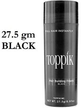 toppik Hair Building Concealer Fibers Black 27.5 gm Hair Building Concealer Fibers Black 27.5 gm Holds till it is washed off the hair. Hair Volumizer Powder Type