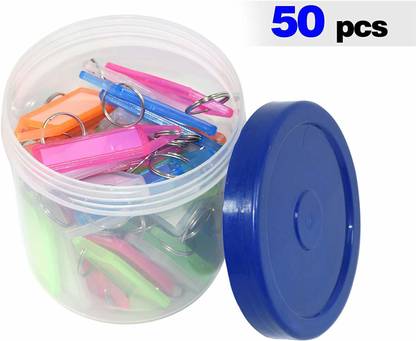Créneau Multicolor Plastic Keychain & Keyring with Name Tag Labels Key Chain