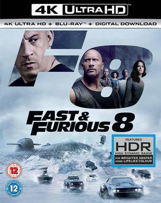 Fast & Furious 8 (Fate of the Furious) (4K UHD + Blu-ray + Digital Download) (2-Disc Set) (Foil Slipcase Packaging + Region Free) (Fully Packaged Import)