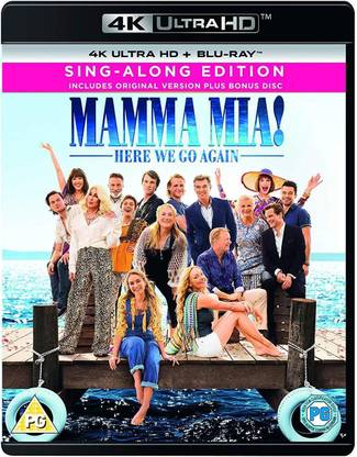 Mamma Mia!: Here We Go Again (4K UHD + Blu-ray + DVD Bonus Disc + Digital Download) (3-Disc Sing Along Edition) (Includes Original Version Plus Over 2 Hours of Bonus Features) (Slipcase Packaging + Region Free) (Fully Packaged Import)