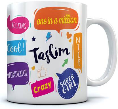 RAMPOSH Taslim Name Printed Ceramic Coffee Ceramic Coffee Mug