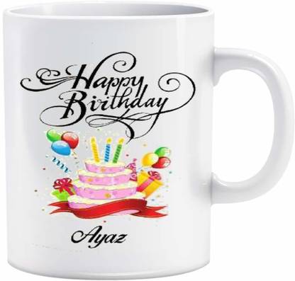 Nikhattu HAPPY BIRHDAY ADD BOY NAME Quotes Beautiful Images Design Printed Coffee- White Ceramic Gift For Girlfriend, Family Best Friends Boyfriend Wife Merry Christmas,Happy new year Ceramic Coffee Mug