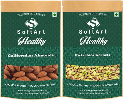 Soft Art Healthy Californian Badam Pista Almonds, Pistachios