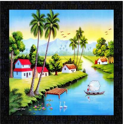 Poster N Frames Poster And Frame Landscape Scenery Poster | Best Gifting Option For Home Decor Digital Reprint 14 inch x 14 inch Painting