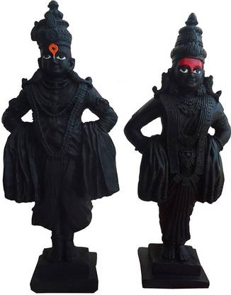 S A Gifts Lord Vitthal Rukmini Idols Statue| Idol of God Vitthal Rukmani Murti, Standing| Decorative Showpiece - 10 cm
