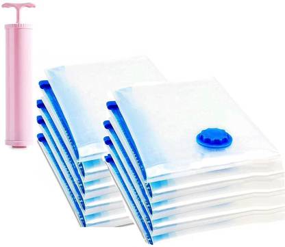 Corslet Travel Vacuum Storage Bags for Clothes Comforters Blankets Mattress Pillows with Pump Space Saver Bag Vacuum Storage Reusable Ziplock Space Saver Bags (Pack of 5) 4 Small (40 Cm X 60 Cm), 4 Medium (50 Cm X 70 Cm),2 Large (60 Cm X 80 Cm) with Pink Hand Pump for Travel Save 80% More Storage Space for Clothes High Volume Storage Vacuum Bags, Travel Storage Vacuum Bags Vacuum Bags for Clothes Travel Pump Space Saving Toy Storage Compressed Garment Bag Best Vacuum Sealer (Pack of 10) High Volume Storage Vacuum Bags, Travel Storage Vacuum Bags, Miscellaneous Storage Vacuum Bags
