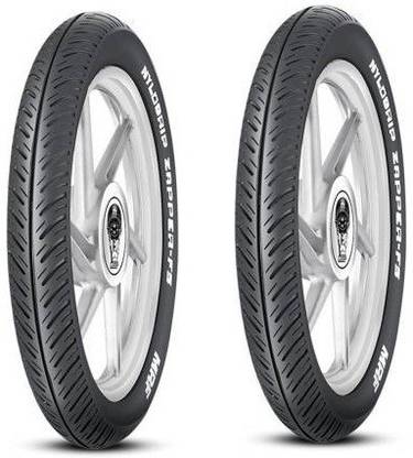 MRF 90/90-17 Zapper FS Tubeless Bike Front Tyre Pack -2 90/90-17 Front Two Wheeler Tyre