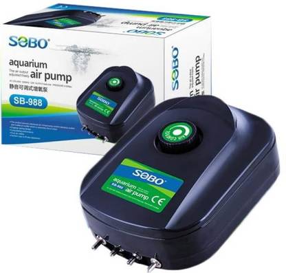 SOBO SB-988 Aquarium Air Pump 12w and 4 Outlets with 10m Air tube Air Aquarium Pump