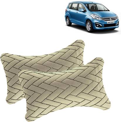 aksmit Beige Leatherite Car Pillow Cushion for Maruti Suzuki
