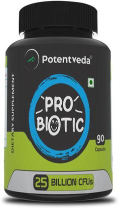 Potentveda Probiotics Supplement 25 Billion CFUs for Men & Women 90 Capsules Capsules
