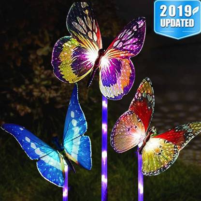XERGY Garden Solar Butterfly Lights Outdoor,Multi-Color Changing Solar Powered LED Garden Lights,Decorative Lights,Outdoor Decor,Garden Decorations. Solar Light Set