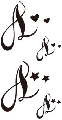 voorkoms name alphabet A Letter Temporary Body Tattoo