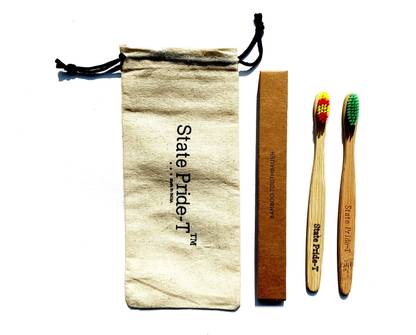 स्टेट प्राइड-त पीला-लाल और हरा सख्त टूथब्रश