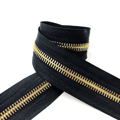 Aapal Collection Brass zipper 5 m Gold Metal Two Way Open-ended Zipper