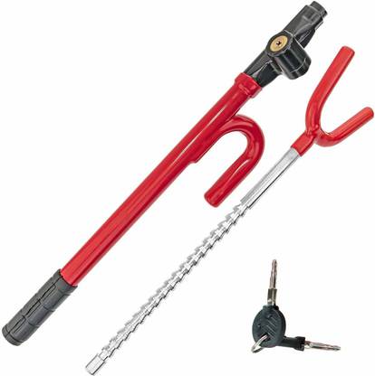 ALLEXTREME AE6008 Anti Theft Car Steering Wheel Lock with Keys Extendable Hook Universal Truck Van SUV Retractable Guard Wheel Lock