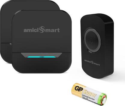 amiciSmart Wireless Doorbell 1 Transmitter and 2 Receiver Wireless Door Chime