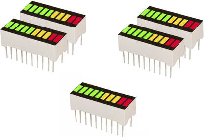 Electrobot 10 Segment LED Bar Graph Display 3 Colors(Orange + Yellow+ Green) Single led bar Graph DIY or Arduino Electronic Components Electronic Hobby Kit