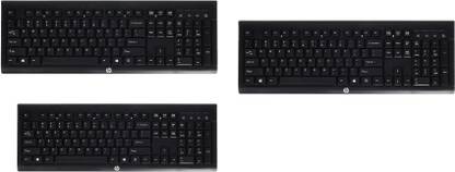 HP K2500 Wireless Keyboard ( Black ) Pack Of 3 Wireless Standard Laptop Keyboard Compatible with Desktop, Laptop, Mac