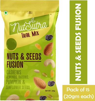 NUTSUTRA Nuts & Seeds Fusion (15 Packs-20gms each)