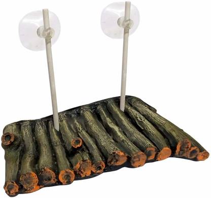 Jainsons Pet Products Bamboo Shape Floating Turtle Island Reptile Turtle Tank Topper Basking Hanging Platform Plastic Perch For Tortoise