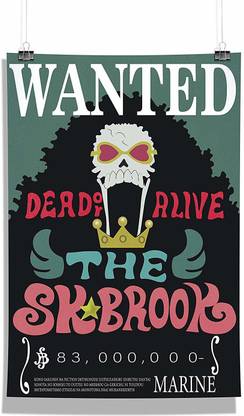 Anime-Brook One Piece Wanted Bounty Wall Décor Poster | Poster for Home | Poster for Office |[ Frame Not Included ] Size A3 [12 x 18 inchs ] Paper Print