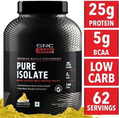 GNC AMP Pure Isolate 25g Protein, 5g BCAA, Low Carb Whey Protein
