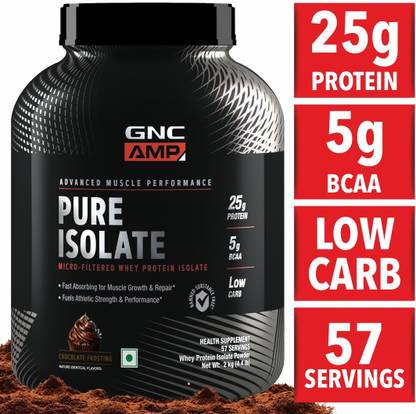 GNC AMP Pure Isolate 25g Protein, 5g BCAA, Low Carb Whey Protein