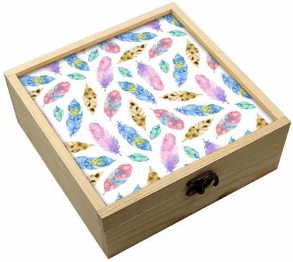 Nutcase Colorful Feathers Makeup, Makeup and Jewellery, etc. Vanity Box
