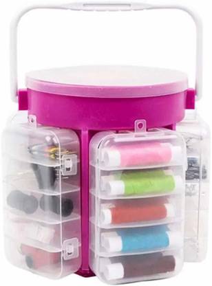 Mphonix 210-Piece Sewing Kit with Round Carrying Case for Storage