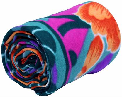 GAURALI CREATIONS Floral Single Fleece Blanket for  AC Room