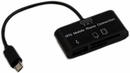 HundoP club 3 in 1 Micro USB OTG Host Adapter SD Card Reader Camera Card Reader Hub, OTG Mobile Phone Connection Host, USB 2.0 SD Card Adapter Kit for Android/Computer/Printer Card Reader